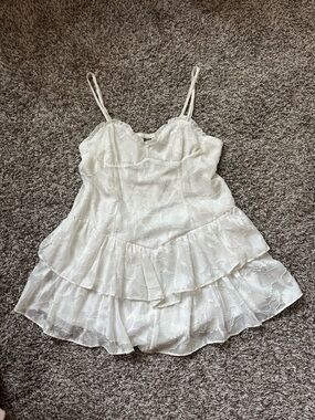 mini white ruffle dress